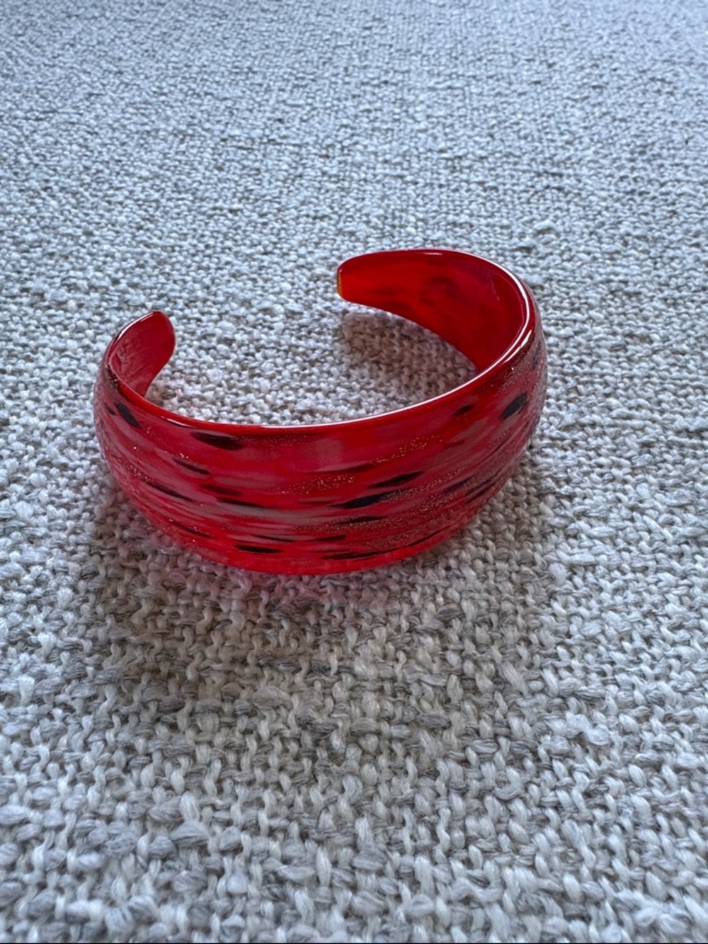 Red Resin Cuff Bracelet - Women Accessories